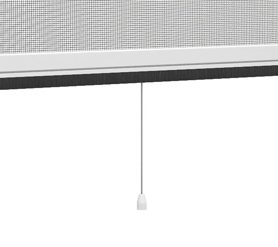 Store moustiquaire en aluminium blanc recoupable pour fenêtre l.125 x H.170 cm