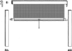 Store moustiquaire en aluminium blanc recoupable pour fenêtre l.125 x H.170 cm