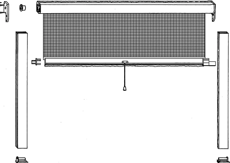 Store moustiquaire en aluminium blanc recoupable pour fenêtre l.125 x H.170 cm