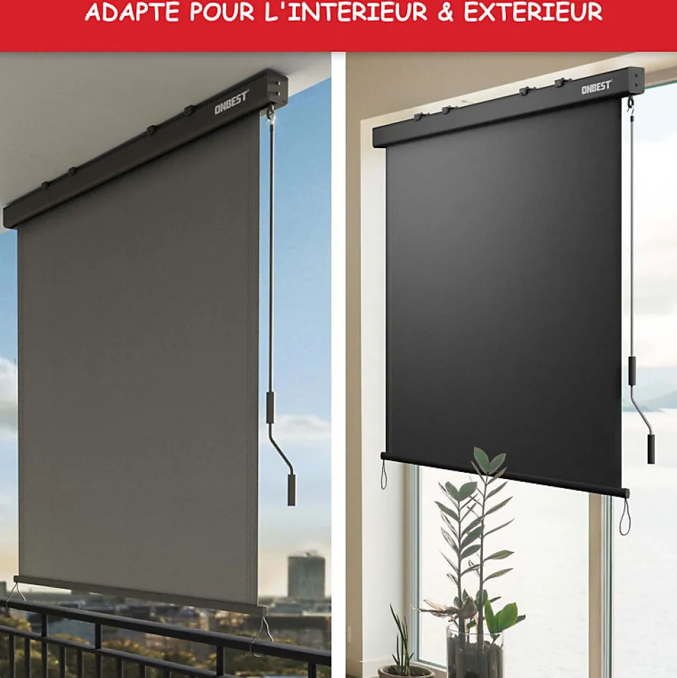 Store Vertical 160x250cm extensible avec manivelle intérieur et extérieur balcon et terre
