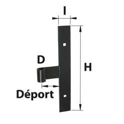 Té bout droit pour volets et portails en bois Afbat acier noir ⌀14mm
