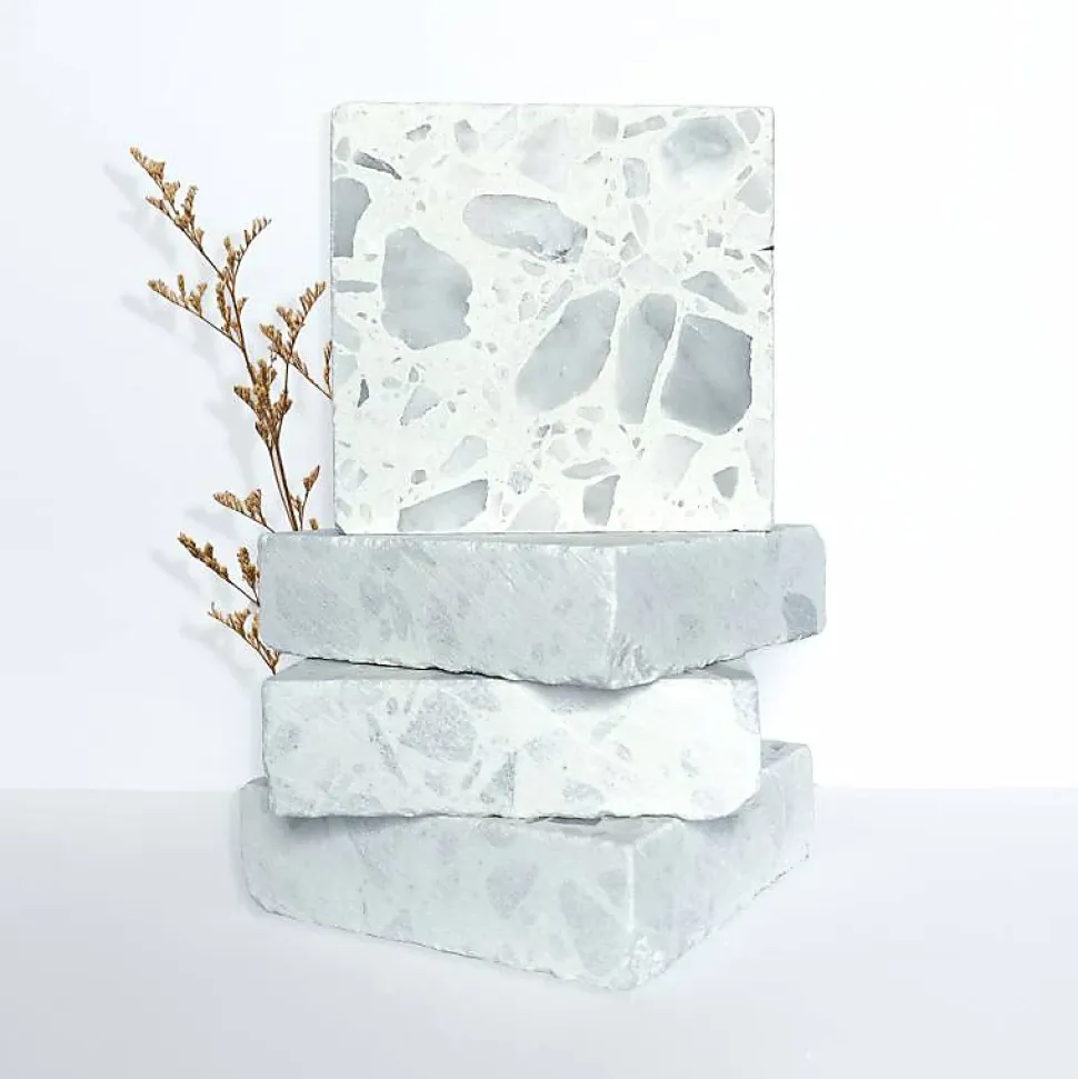 Terrazzo blanc Carrara - 60 x 60 cm
