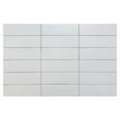 Velvet White Lisse Série Revêtement grès cérame premium 5x15 cm.