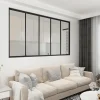 Verrière - 5 Vitrages - L: 195cm H: 105cm - Acier Ultra Fin - Noir Mat (RAL 9005) - Livrée Montée