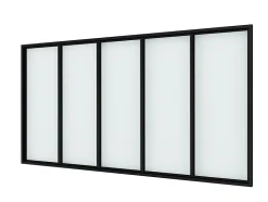 Verrière - 5 Vitrages - L: 195cm H: 105cm - Acier Ultra Fin - Noir Mat (RAL 9005) - Livrée Montée