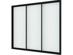 Verrière - 3 Vitrages - L: 119cm H: 115cm - Acier Ultra Fin - Noir Mat (RAL 9005) - Livrée Montée