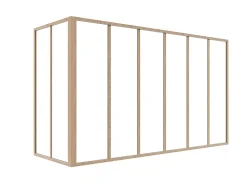 Verrière d'angle d'atelier en aluminium thermolaqué - L180 x L60 x H105 - Naturel clair - BAYVIEW