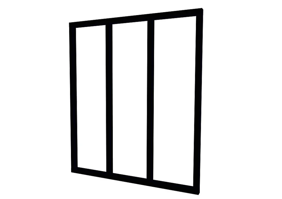 Verrière en aluminium noir 3 carreaux Optimum H.110 x 93,2 cm