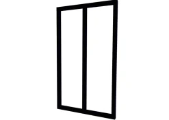 Verrière en aluminium noir 2 carreaux Optimum H.110 x 63,2 cm