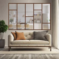 Verrière Loft 5 sections - L x H : 180 x 150 cm - Laqué effet rouille granité - vitrages inclus