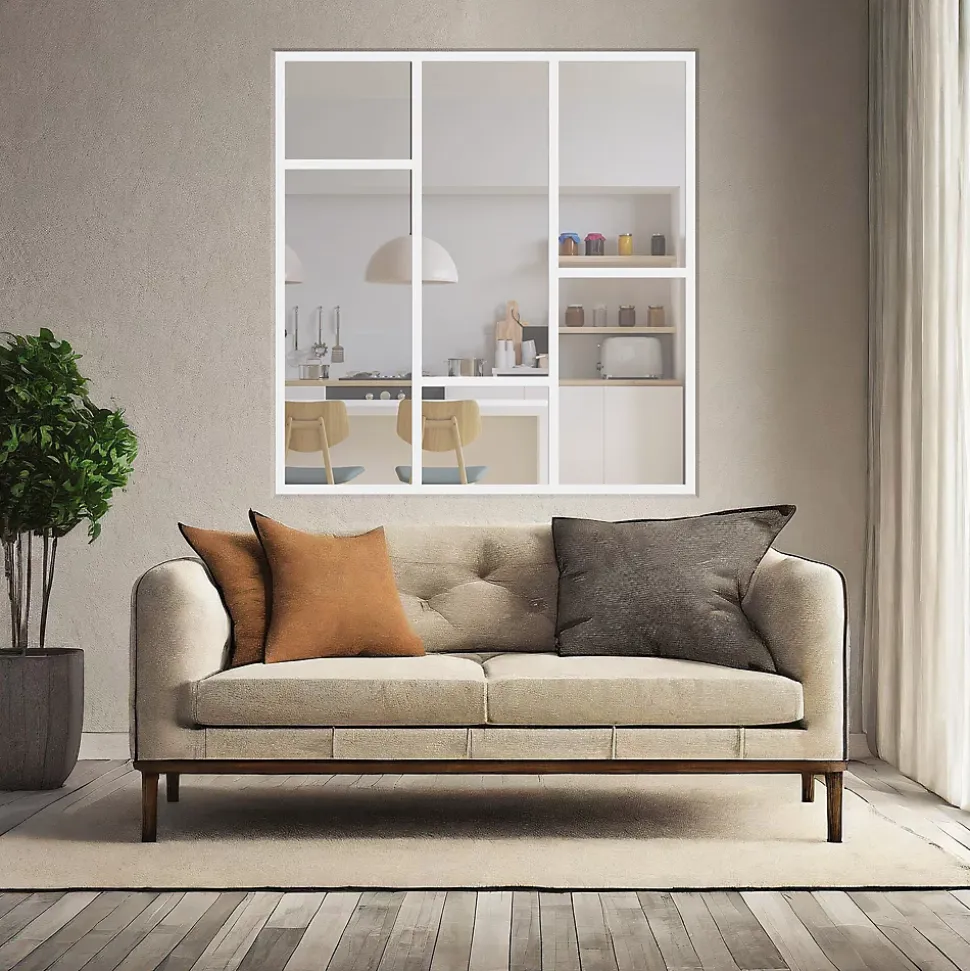 Verrière Loft 3 sections - L x H : 140 x 150 cm - Laqué blanc 9003 granité - vitrages inclus