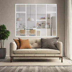 Verrière Loft 4 sections - L x H : 180 x 125 cm - Laqué blanc 9003 granité - vitrages inclus