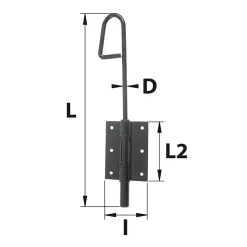 Verrou baïonnette ø14 mm L. 300 mm acier noir Afbat