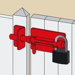 Verrou de box Afbat porte de cadenas noir avec gâche ø10 mm