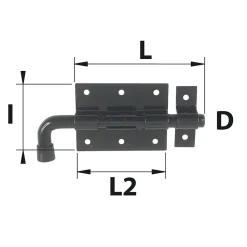 Verrou pistolet ø14 mm acier noir Afbat