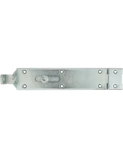 Verrou porte cadenas, longueur 250mm, pêne plat coulissant, gâche en acier cambré, acier zingué - THIRARD