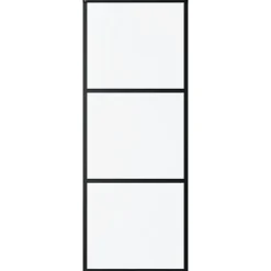 vidaXL Porte coulissante Verre ESG et aluminium 76x205 cm Noir, 76 x 205 cm (l x H)