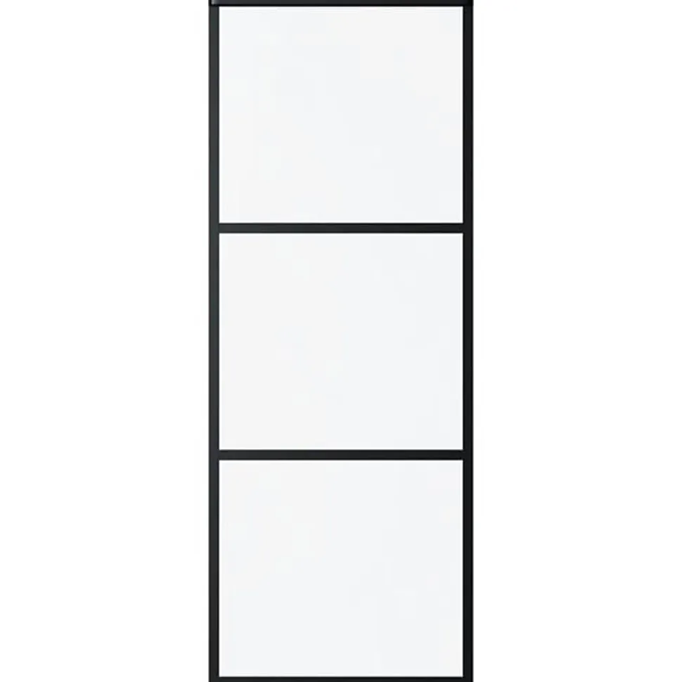 vidaXL Porte coulissante Verre ESG et aluminium 76x205 cm Noir, 76 x 205 cm (l x H)
