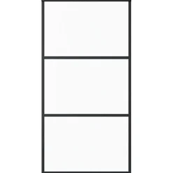 vidaXL Porte coulissante Verre ESG et aluminium 102x205 cm Noir, 29.11 kg