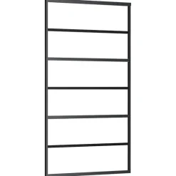 vidaXL Porte coulissante Verre ESG et aluminium 102x205 cm Noir, 102 x 205 cm (l x H), 29.22kg
