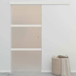 vidaXL Porte Coulissante Porte Suspendue Système de Suspension avec Rail Chambre Maison Intérieur Verre ESG et Aluminium 288053
