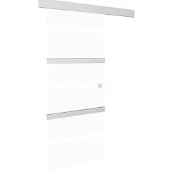 vidaXL Porte Coulissante Porte Suspendue Système de Suspension avec Rail Chambre Maison Intérieur Verre ESG et Aluminium 288053