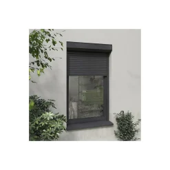 Volet roulant radio-télécommandé alu H 110 cm x L 100 cm gris
