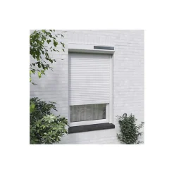 Volet roulant solaire alu H 150 cm x L 150 cm blanc