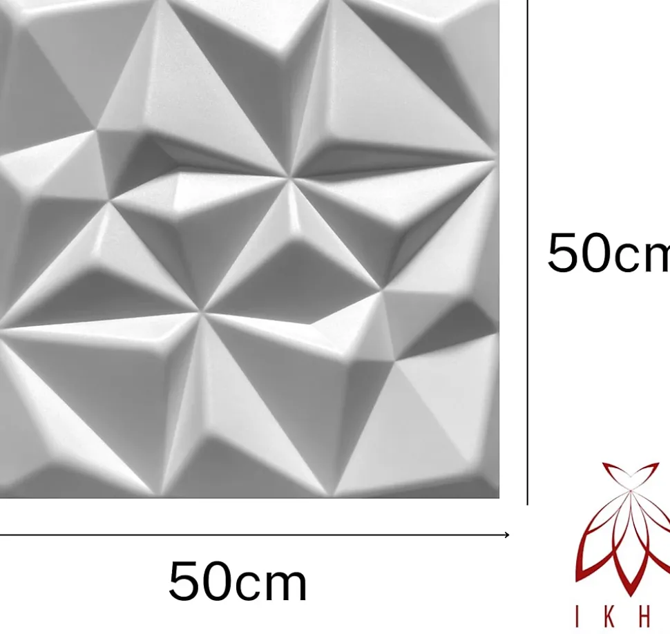 16x - 4m2 panneaux muraux 3D en polystyrène XPS flexibles 50 x 50 cm Revêtement mural et de plafond moderne Rubin White