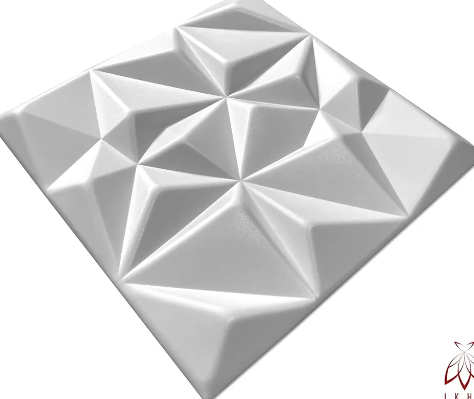 16x - 4m2 panneaux muraux 3D en polystyrène XPS flexibles 50 x 50 cm Revêtement mural et de plafond moderne Rubin White