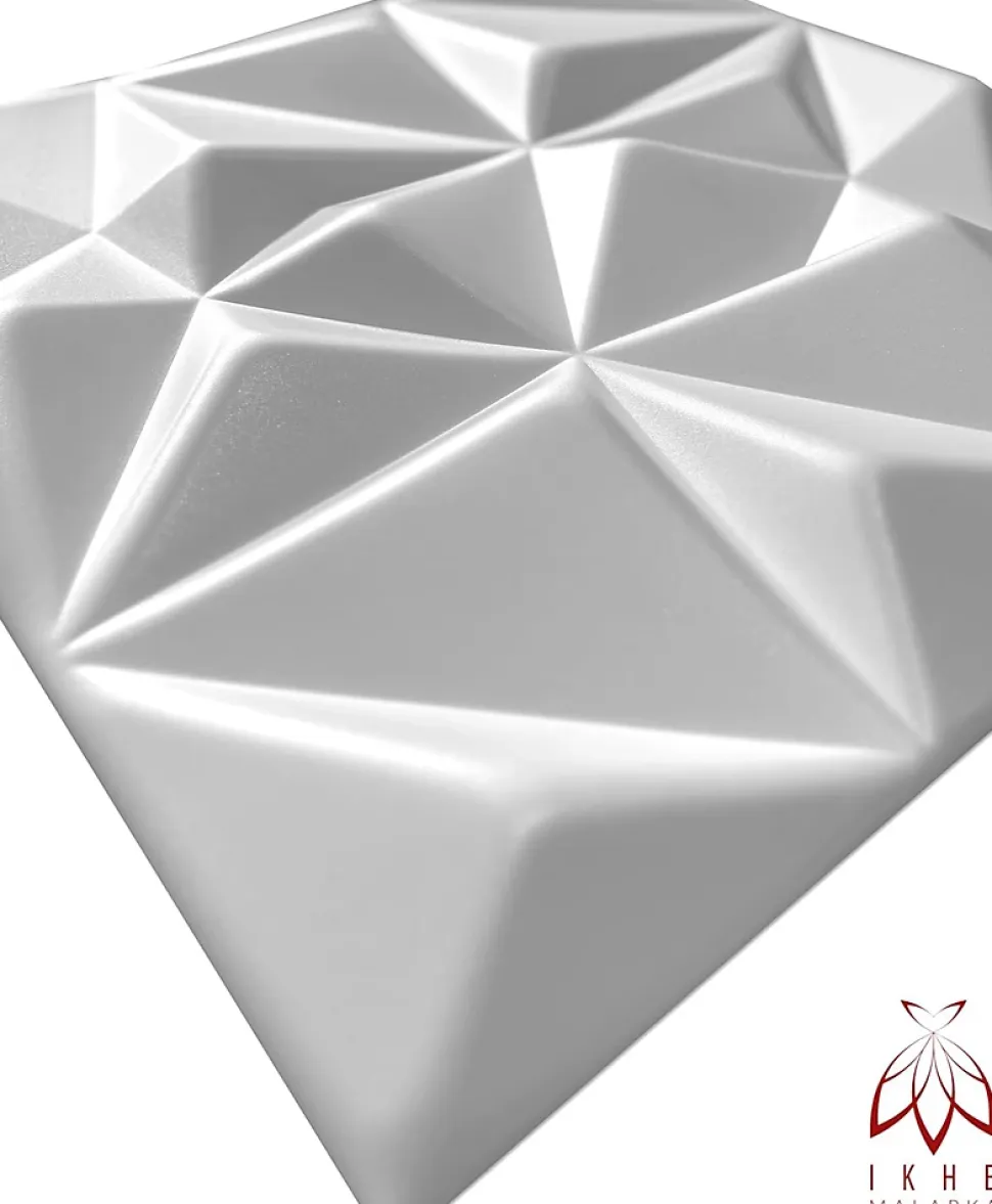 16x - 4m2 panneaux muraux 3D en polystyrène XPS flexibles 50 x 50 cm Revêtement mural et de plafond moderne Rubin White