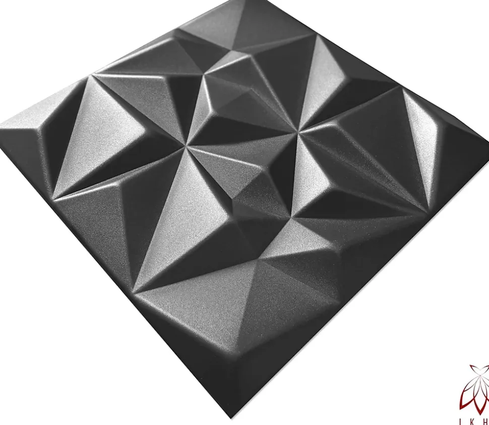 16x - 4m2 panneaux muraux 3D en polystyrène XPS flexibles 50 x 50 cm Revêtement mural et de plafond moderne Rubin Black